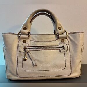 Celine Boogie Bag Tote White and Lavender Leather - Michael Kors Design Era Y2K